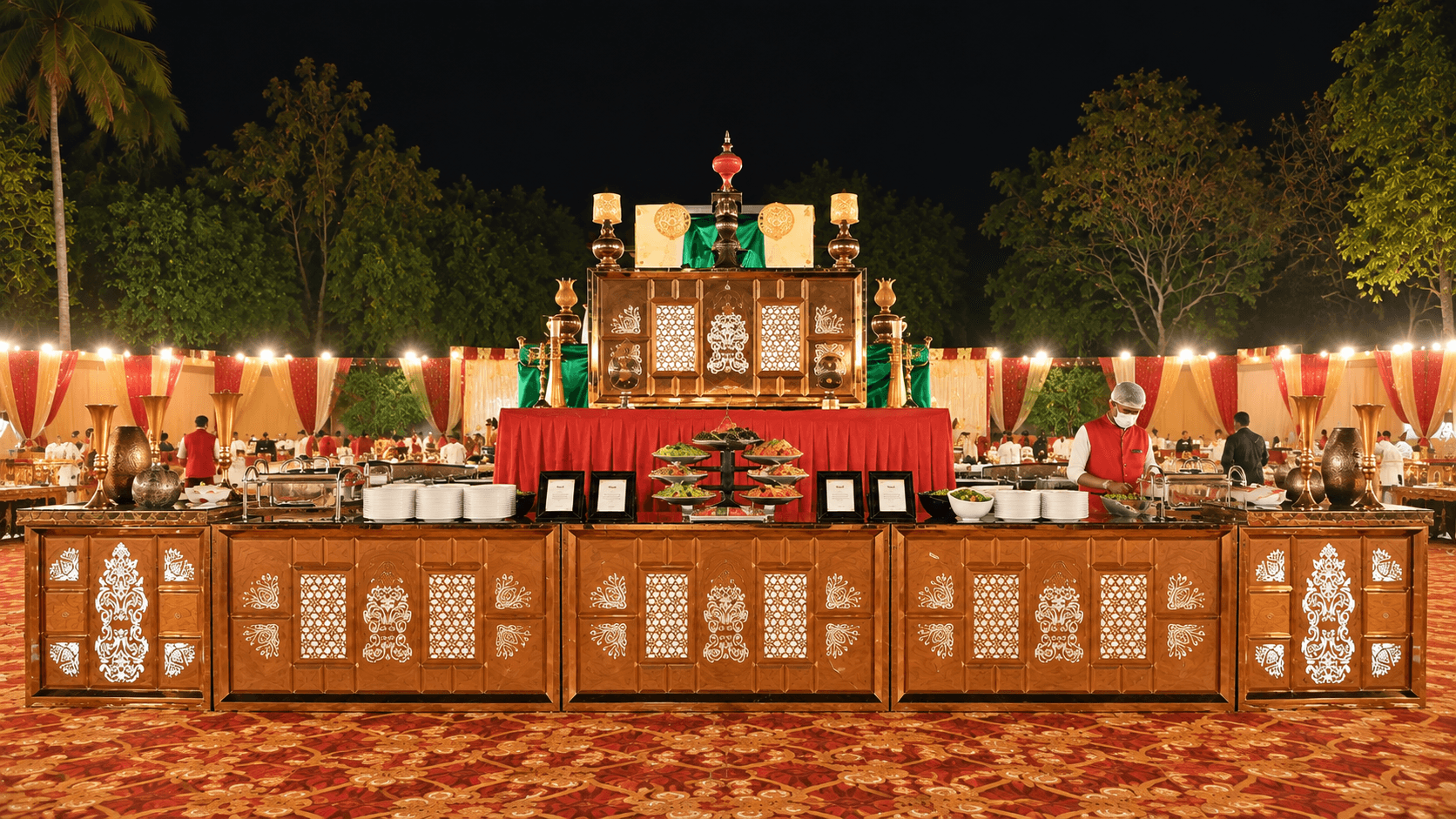 Green Chillyz Catering live counters and buffet presentation