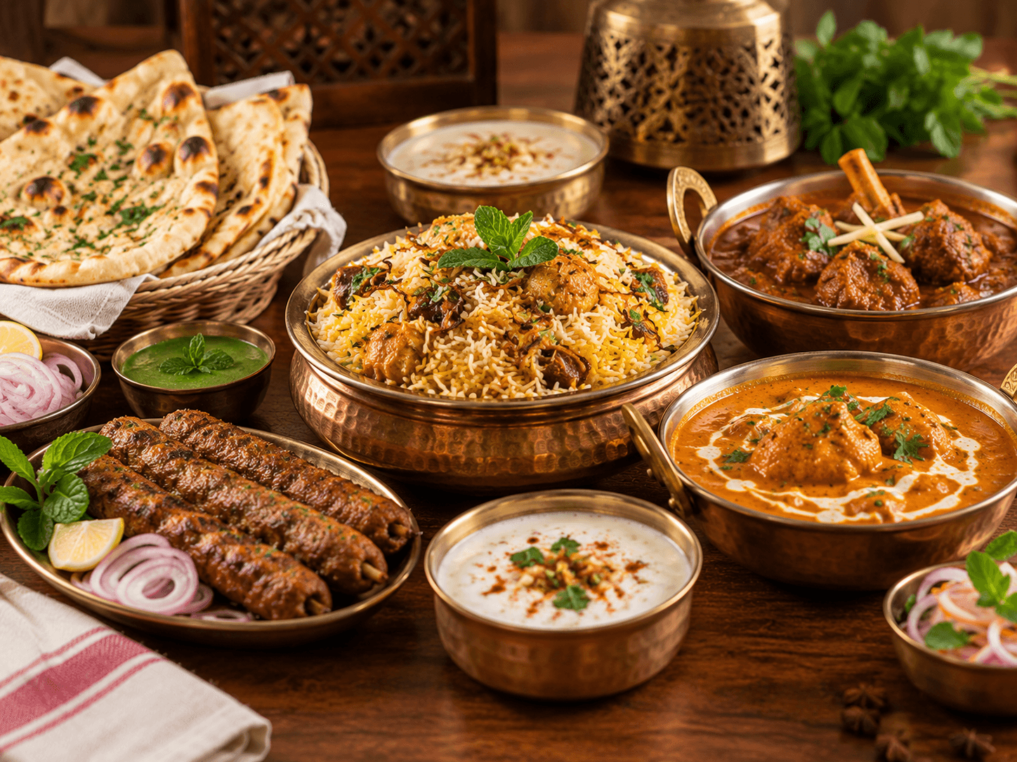 Green Chillyz royal Mughlai banquet spread and aromatic dishes